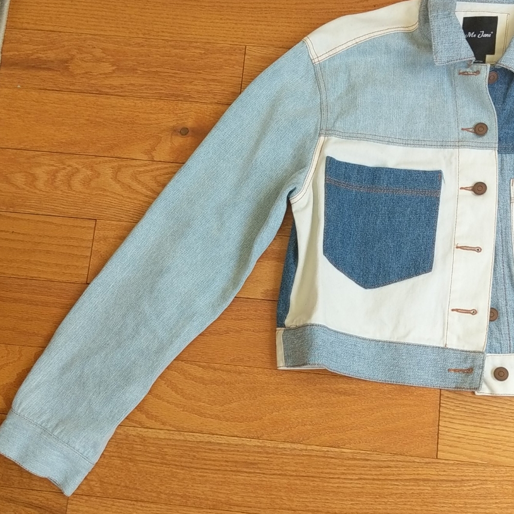 Denim Colorblock Jacket - Picture 3 of 4